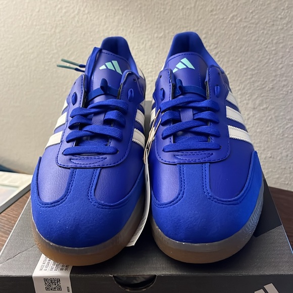 NWT Adidas Men's The Velosamba Vegan Shoes - Lucid Blue/Off White - HQ6709 - Picture 4 of 12